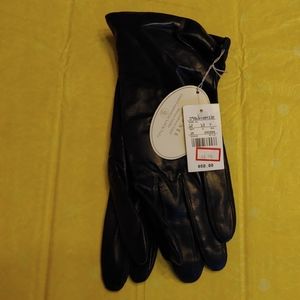 Vintage nwt navy Lord &Taylor leather gloves